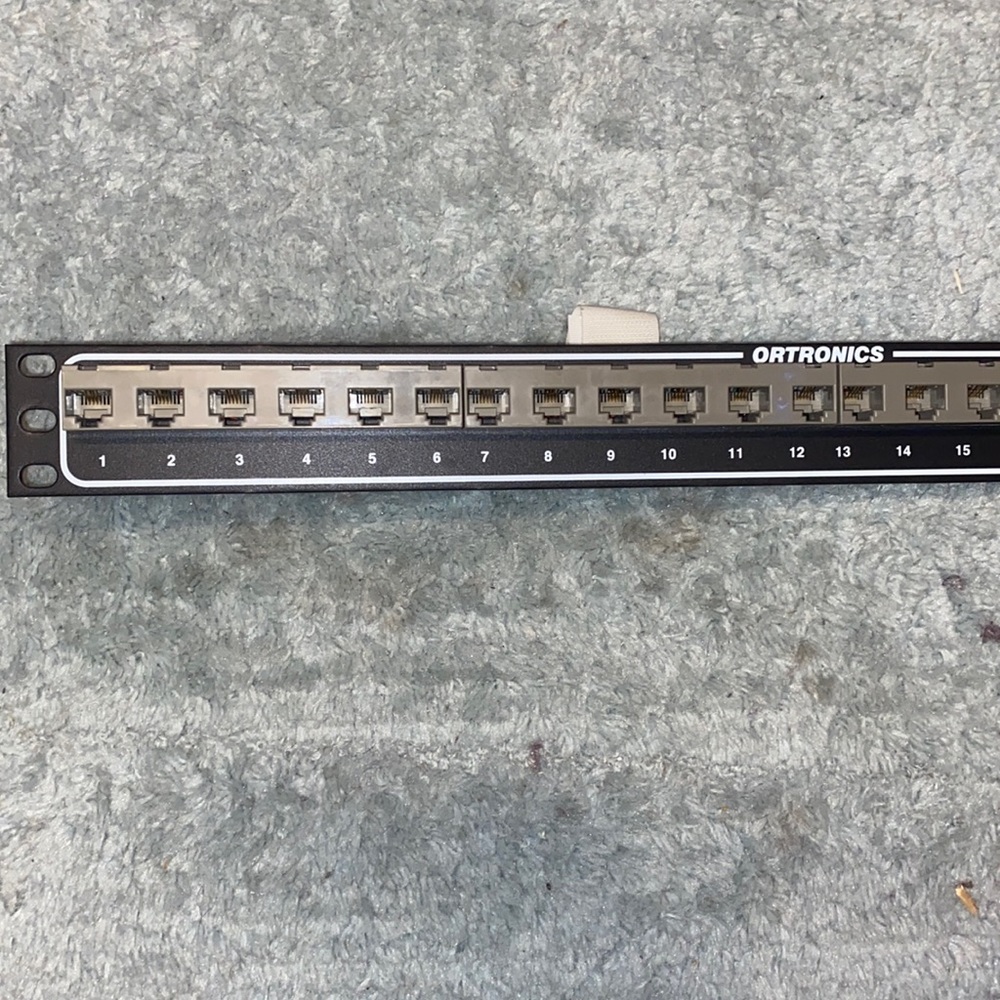 Used Ortronics 24 Port communication patch panel 19” rack mount  OR-808004388